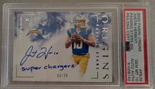 2020 Panini Origins JUSTIN HERBERT Rookie Auto Passing Stars 3/25 Blue PSA 10