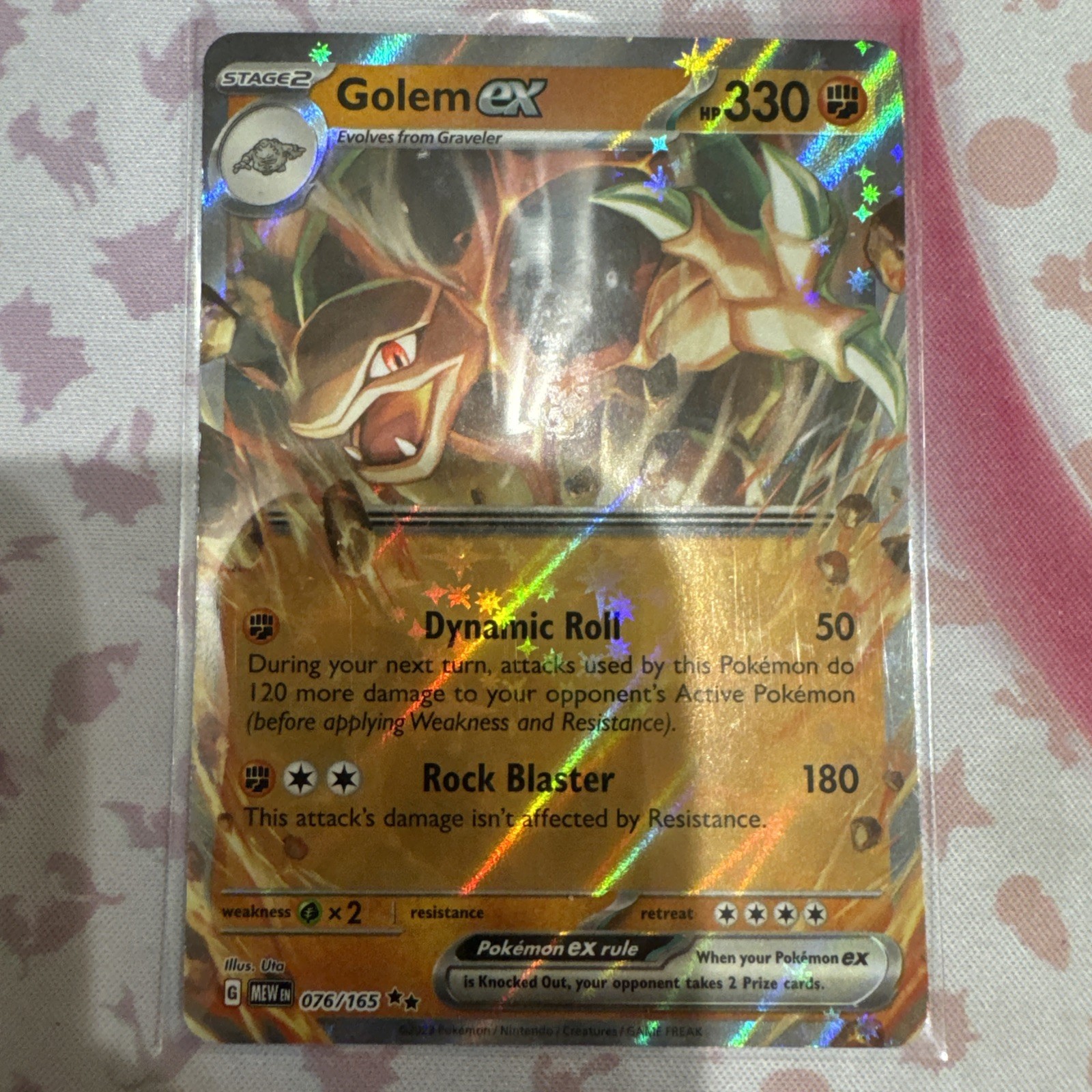 Golem EX 76/165 Holo Ultra Rare Scarlet Violet Pokemon 151 Card NM/M