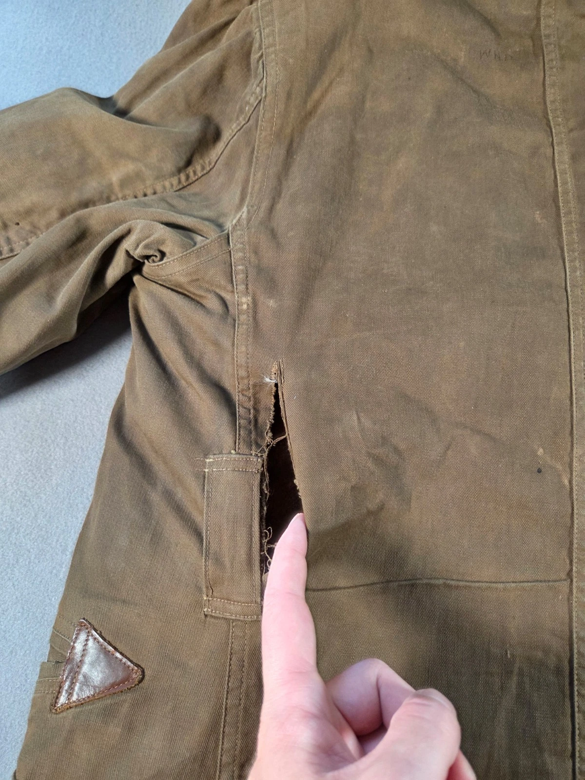 Vintage Barnstormer Coat Mens Small Brown Moleskin Shearling Lined Leather Trim image 9