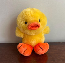 Vintage Dakin Yellow Stuffed Duck Baby Chick Plush 1981 5"
