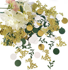 200 Pcs Gold Bridal Shower Decorations, Wedding Table Confetti, Glitter Mr Mrs,