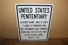 United States Penitentiary Alcatraz Island Prison Jail 15" Porcelain Metal Sign