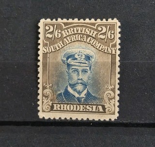 RHODESIA SG 274A 2S6D DEEP BLUE AND BISTRE BROWN M/MINT CAT £130