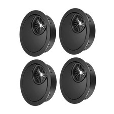 4 Set Cable Hole Cover 2Inch/50mm Zinc Alloy Desk Wire Cord Cable Grommets Black