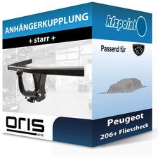 Für Peugeot 206+ Fliessheck 2009-jetzt ORIS Anhängerkupplung starr neu