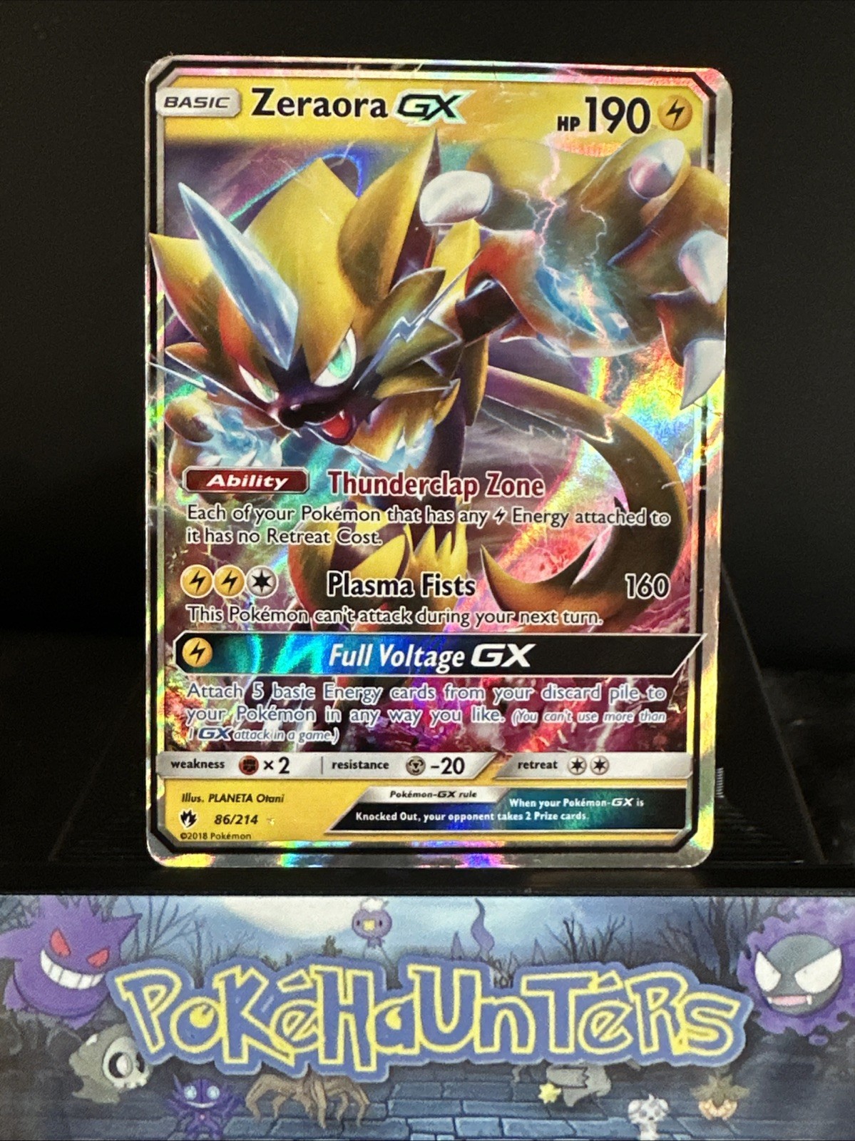 Pokemon Card Zeraora GX 86/214 Lost Thunder Half Art Holo Rare Played