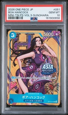 PSA10 ハンコック OP13-051 mini tin SUNOHARA 2026 ONE PIECE JAPANESE MINI-TIN PACK SET VOL.3 SUNOHARA #051 BOA