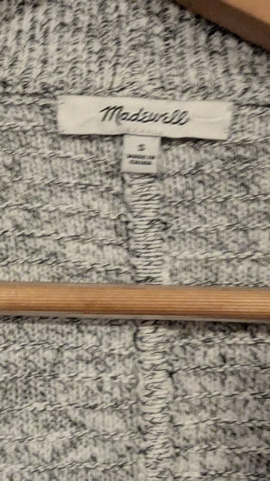 Cárdigan suéter tejido frontal abierto gris Madewell acogedor informal capas Foto 3 de 4