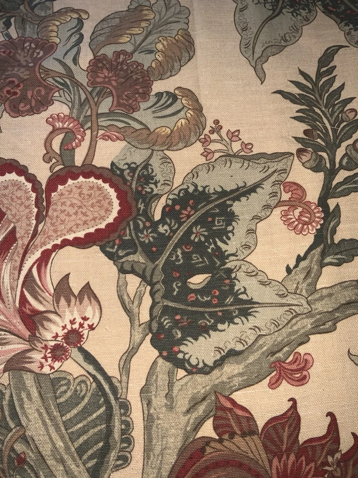 CORTINAS PERSONALIZADAS~WAVERLY JACOBEO FRANCÉS FLORAL~90”L~3” BOLSILLO VARILLA Foto 2 de 4