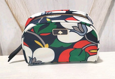 Kate Spade Small Dome Cosmetic Bag Dawn Breezy Floral Nylon Make Up Bag