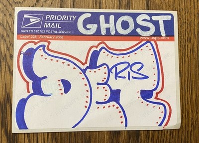 Det RIS signiert handgezeichnet USPS blau Top Aufkleber Urban Graffiti Street Art