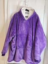 The Comfy Original Oversized Wearable Blanket Hoodie Purple Sherpa Lined Adult