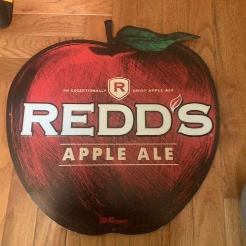 Redds Apple Ale Promotional Tin Metal Embossed Sign Red Beer Sign Advertisement