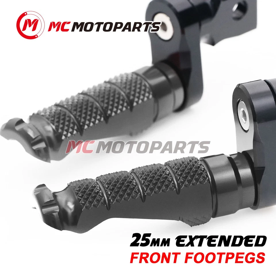 Clavijas delanteras de extensión CNC 25 mm para GSX 1100 Katana Foto 3 de 4