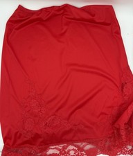 Vintage Shadow Line Red Half Slip Lace Accents Small