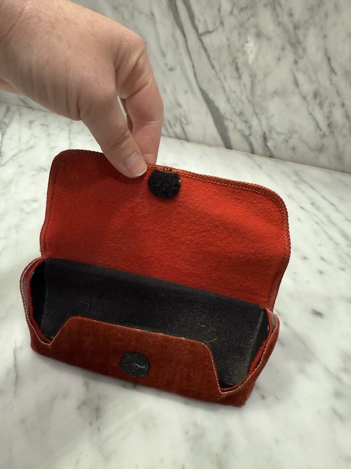 Estuche de gafas/gafas de sol de terciopelo oxidado vintage - tela de terciopelo suave, estilo retro Foto 3 de 4