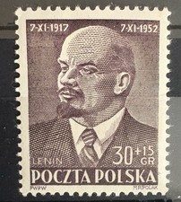 Poland: 1952. Set of 1 Semi-Postal  Lenin , SC# B-93 MLH. Lot #SB-3302