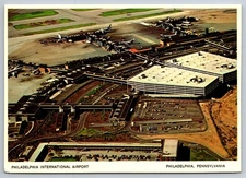 Philadelphia International Airport Aerial View PA Plane 4x6 Continental Postcard