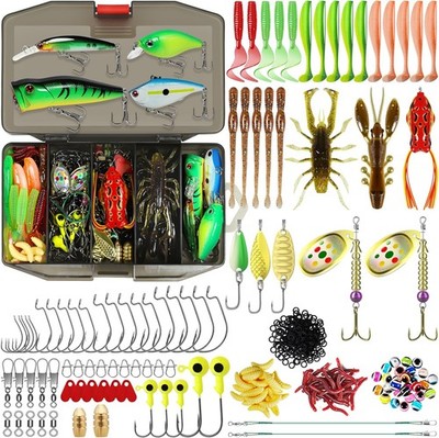 TRUSCEND Complete Fishing Lures Tackle Box Kit Bass Panfish Trout