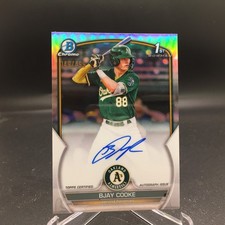 Bjay Cooke 2023 Bowman Chrome Autographs Refractor CPA-BCE #/499 Athletics 1st