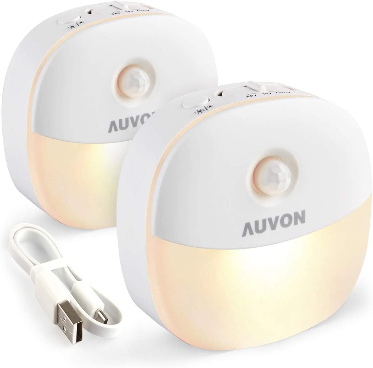 AUVON Night Light, USB Rechargeable LED Motion Sensor Light, Removable Magnetic