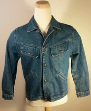 Slant Pocket Denim Jean Jacket Faded Wash Xl Trucker Motorcycle Women Hipster