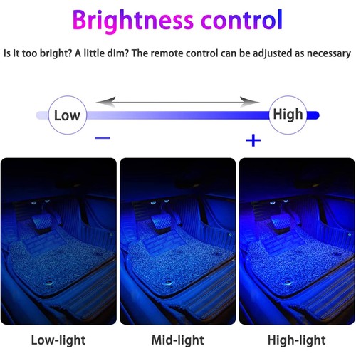 2 x Car Roof Ceiling Footwell Interior USB RGB Atmosphere Neon Accent Lighting - Picture 6 of 15
