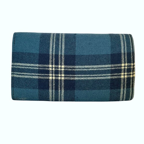 NWOT Vintage Brown's of Bermuda Set: Blue Wool Tartan Plaid Handbag & Wallet - Picture 11 of 16