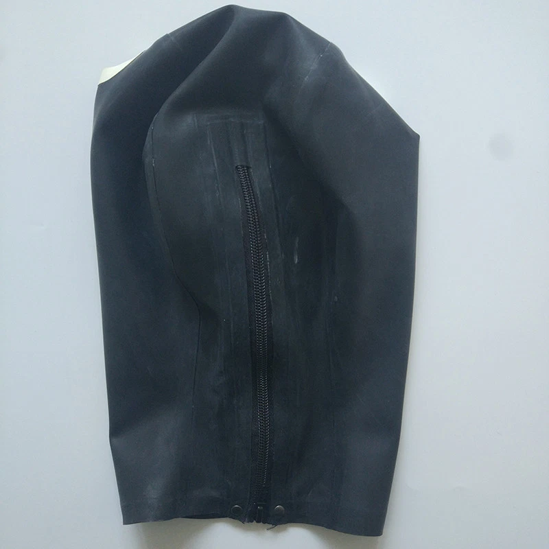 Latex Hood with Double Hair Braid Hole for Beautiful Girl Rubber Mask Club Wear - Image 4 of 4