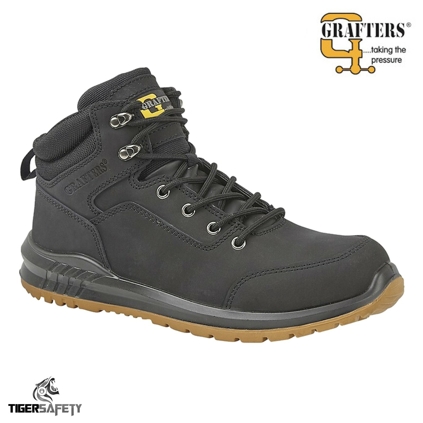 Grafters M513 Mens S1 SRC Nubuck Leather Steel Toe Cap Hiker Style