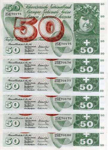 SUIZA 50 FRANCOS 15 5 1968 P 48h (3) AUNC envío gratuito a partir de 100$ - Imagen 8 de 8