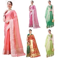 Women's Kota Doria Saree With Blouse Piece