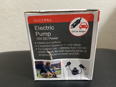 Intex QuickFill DC Electric Air Pump 12V Car Plug Max Air Flow 21 2CFM-Read Desc