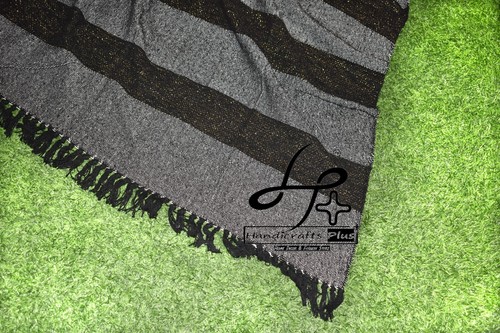 Cotton Throw Blanket Indian Bedcover Black & White Soft Blanket Couch Sofa Throw - Picture 6 of 6