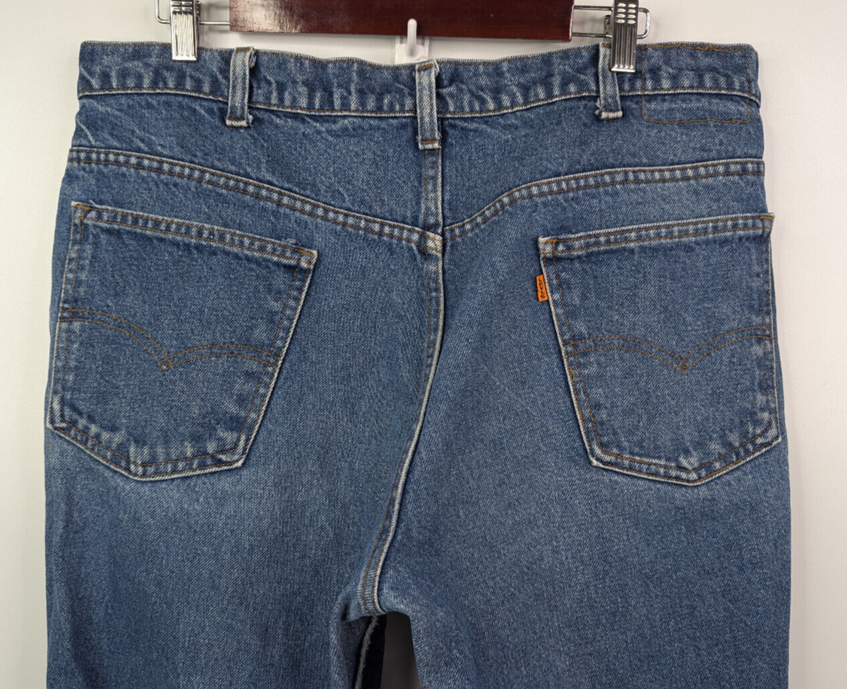 Vintage 80s Levis 517 Jeans Orange Tab Size 38X32 Bootcut 20517