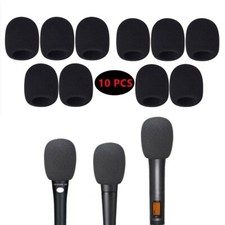 Black Foam Microphone Windscreen Covers for Stage Performance (10 Pcs)