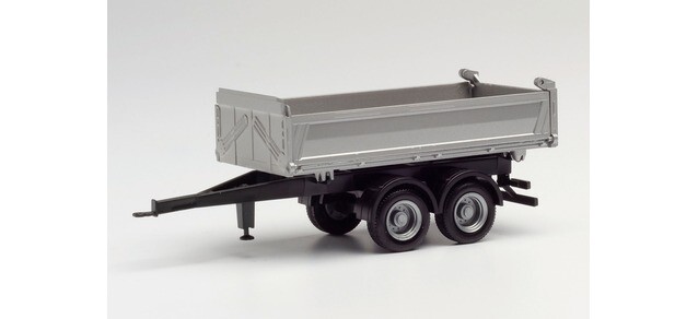 Herpa 076975 - 1/87 Tandem Dump Truck Trailer Meiller, Silver - New