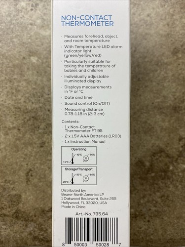 Beurer FT95 Bluetooth No Termómetro Frente Objeto Temperatura Ambiente Alta Precisión - Imagen 4 de 7