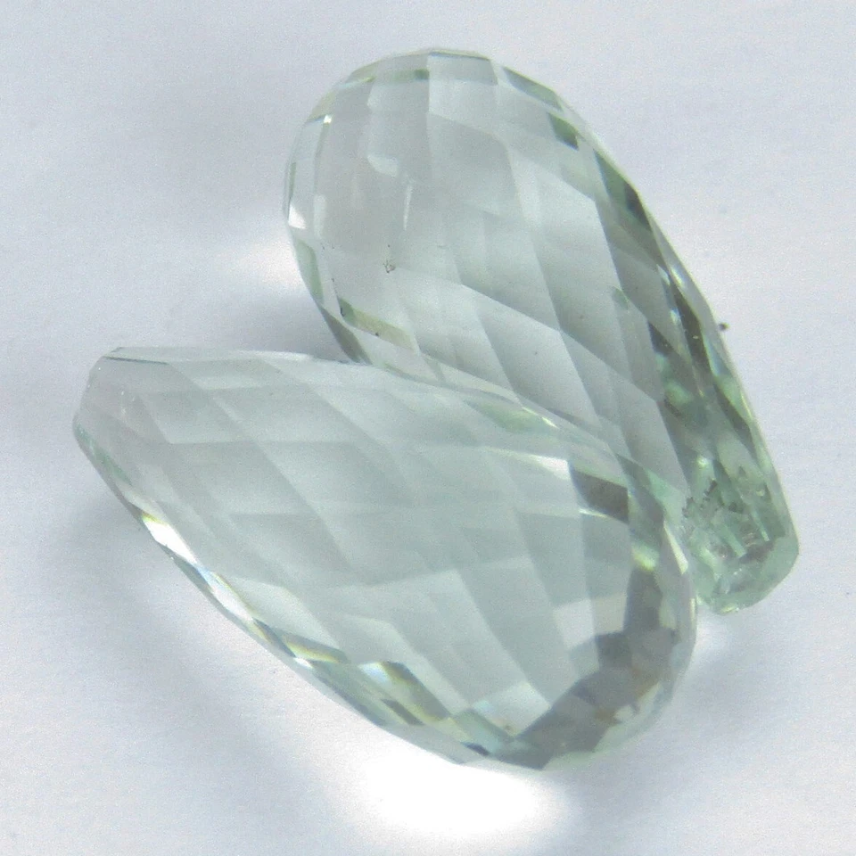 Par de corte briolita amatista verde natural superior (prasiolita) de 10,00 quilates Foto 3 de 4