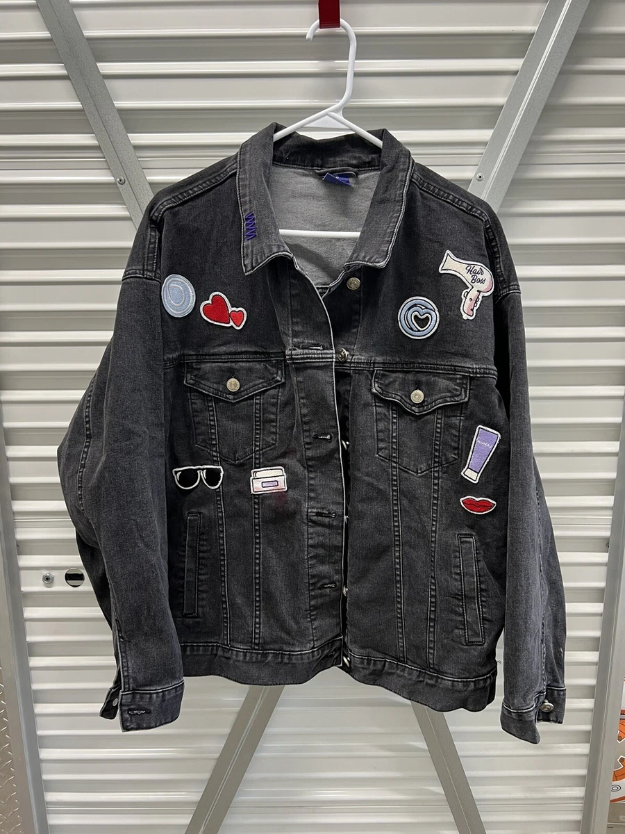 Monat Gear Boss Babe Denim Black Jacket Large Hair Boss Patches