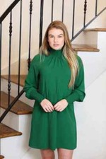 Amanda Uprichard Noemi Cilantro Green Long Sleeve Mini Dress, Size XS NWT! $194