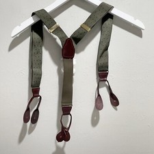 New STAFFORD JC PENNEY Men  s Louden Green Polka Dot Elastic Suspenders England