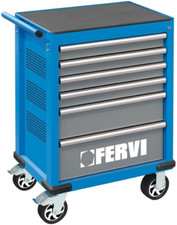 CARRELLO PORTAUTENSILI PORTA UTENSILI ATTREZZI CASSETTIERA 6 CASSETTI FERVI