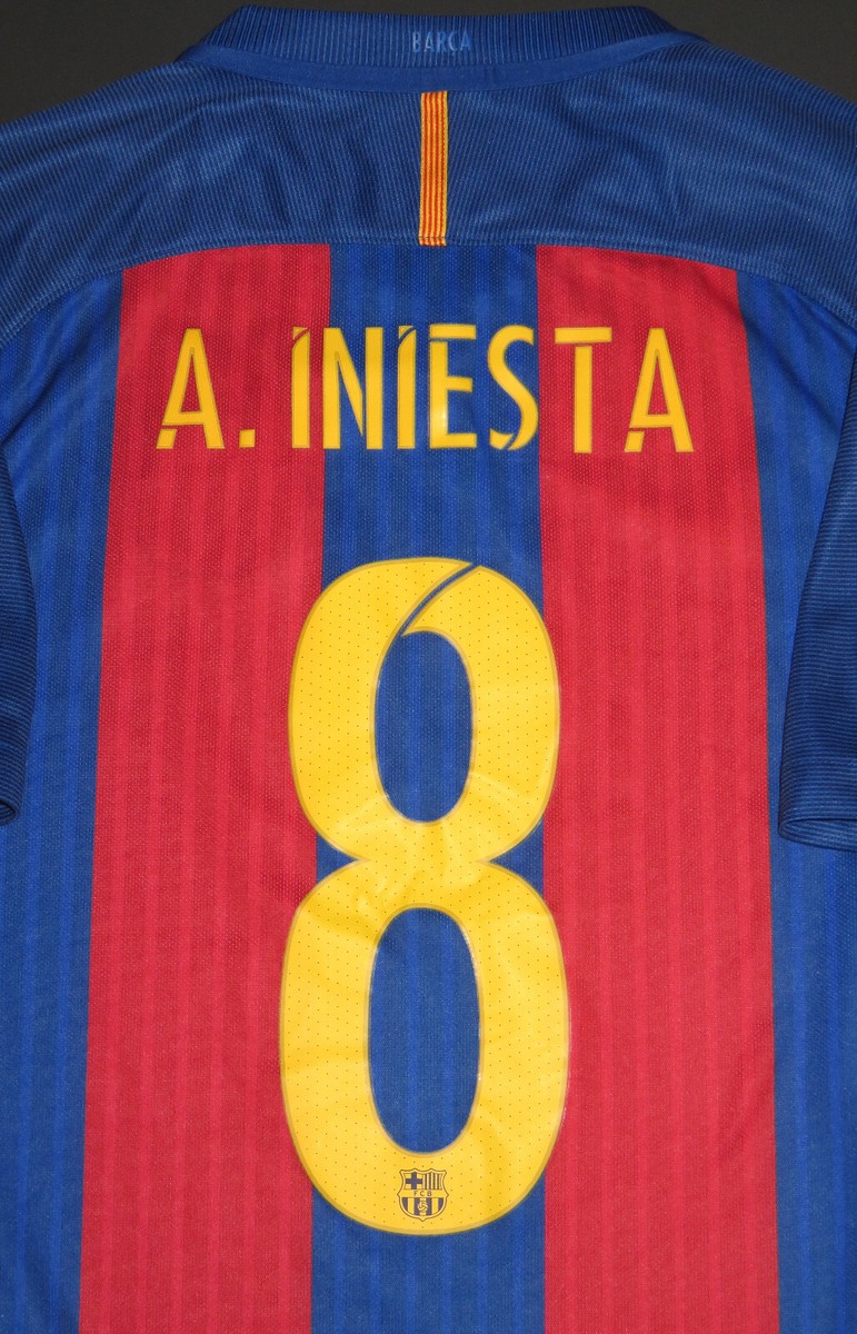 2016-2017 Nike Authentic Barcelona Andres Iniesta Spain Home