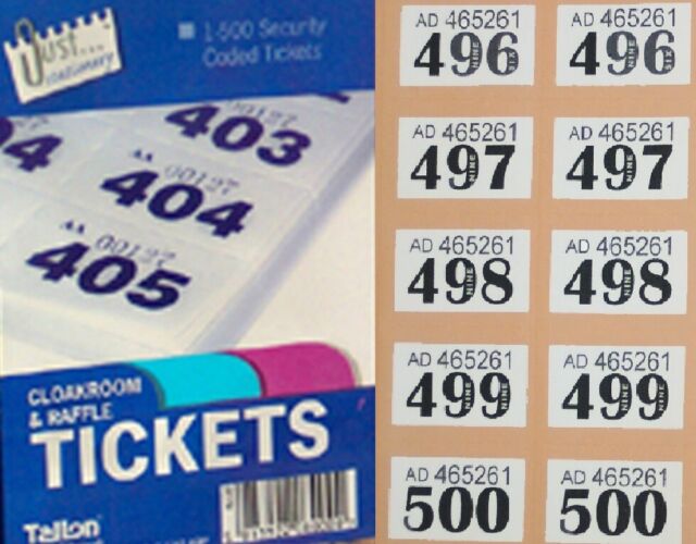 00 Cloakroom Raffle Tickets In 4 Books Of 500 For Sale Ebay