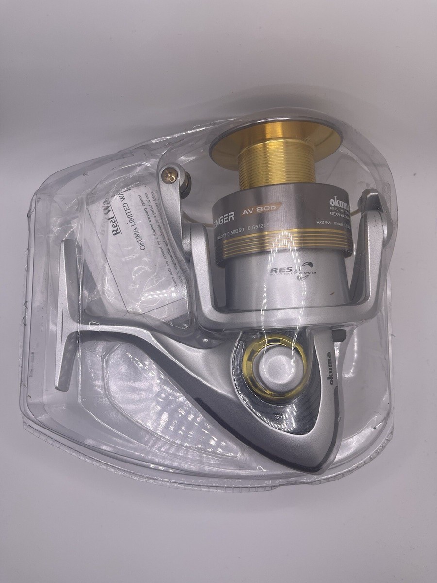 okuma avenger spinning reel 80a Spinning Reel Okuma AV-80b Avenger b Series - Gear Ratio: 4.8:1-7 Bearings  RARE