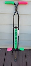 Pogo Stick Vintage SBI Enterprises Neon Pink Green 80-180 Lbs Excellent Bounce
