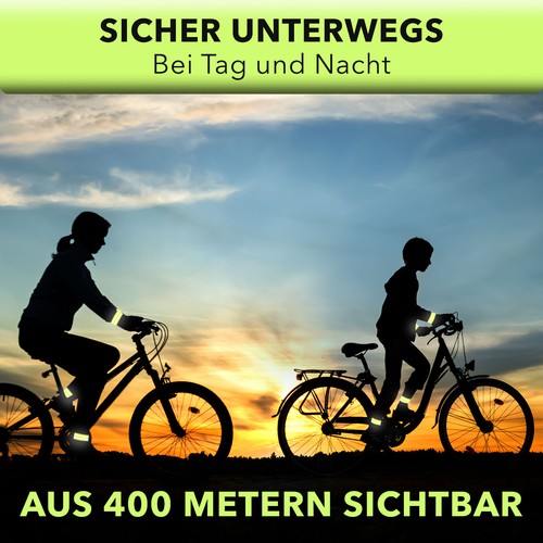 Cinta Reflectora Pulsera Reflectante Reflector Bicicleta Correr Juego de 2,4 - Imagen 6 de 21