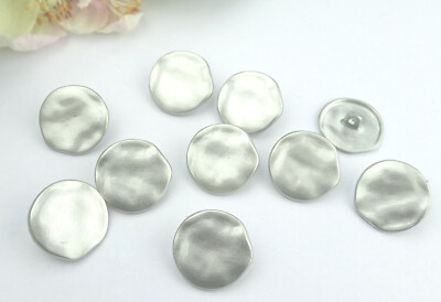 3x Metall Ösenknöpfe rund gewellt 18mm silber Knopf Damen Metallknöpfe Jacke Öse