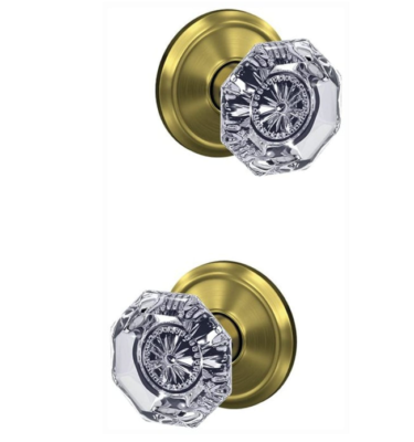#ad SCHLAGE Custom FC21 ALX ALD Alexandria Glass Knob Closet and Bedamp;Bath Lock $29.99
